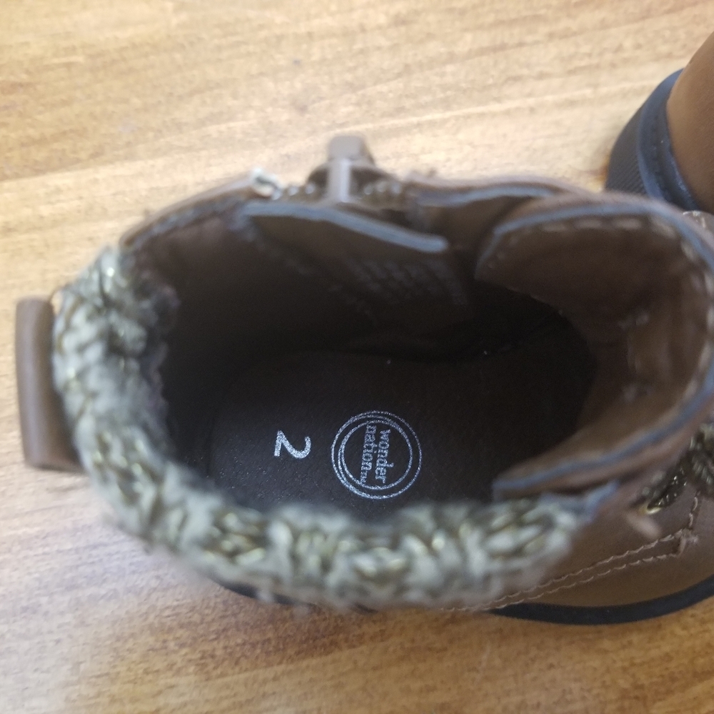Wonder Nation Boots Zip up sides size 2 Baby - Picture 4 of 6